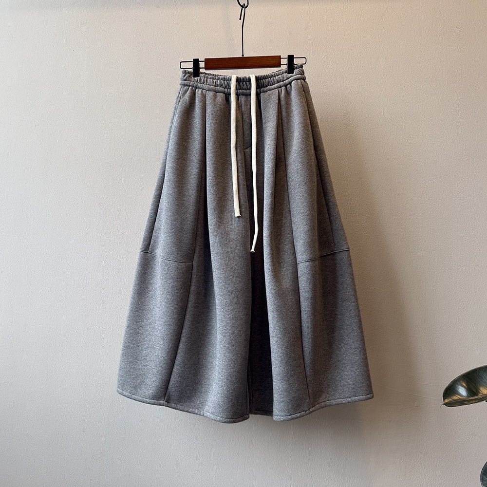 韓系秋冬鬆緊腰九分闊腿氣球褲