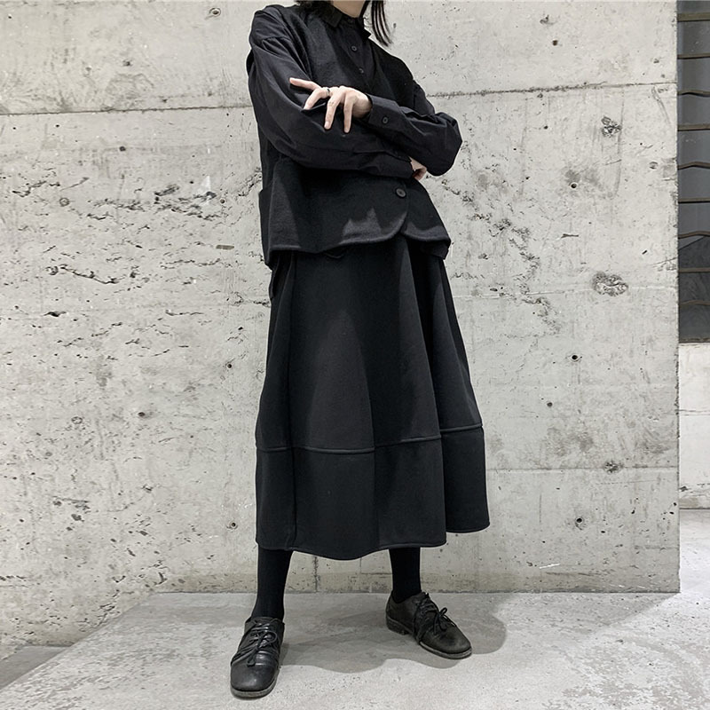 女士春秋加厚休閒花苞裙