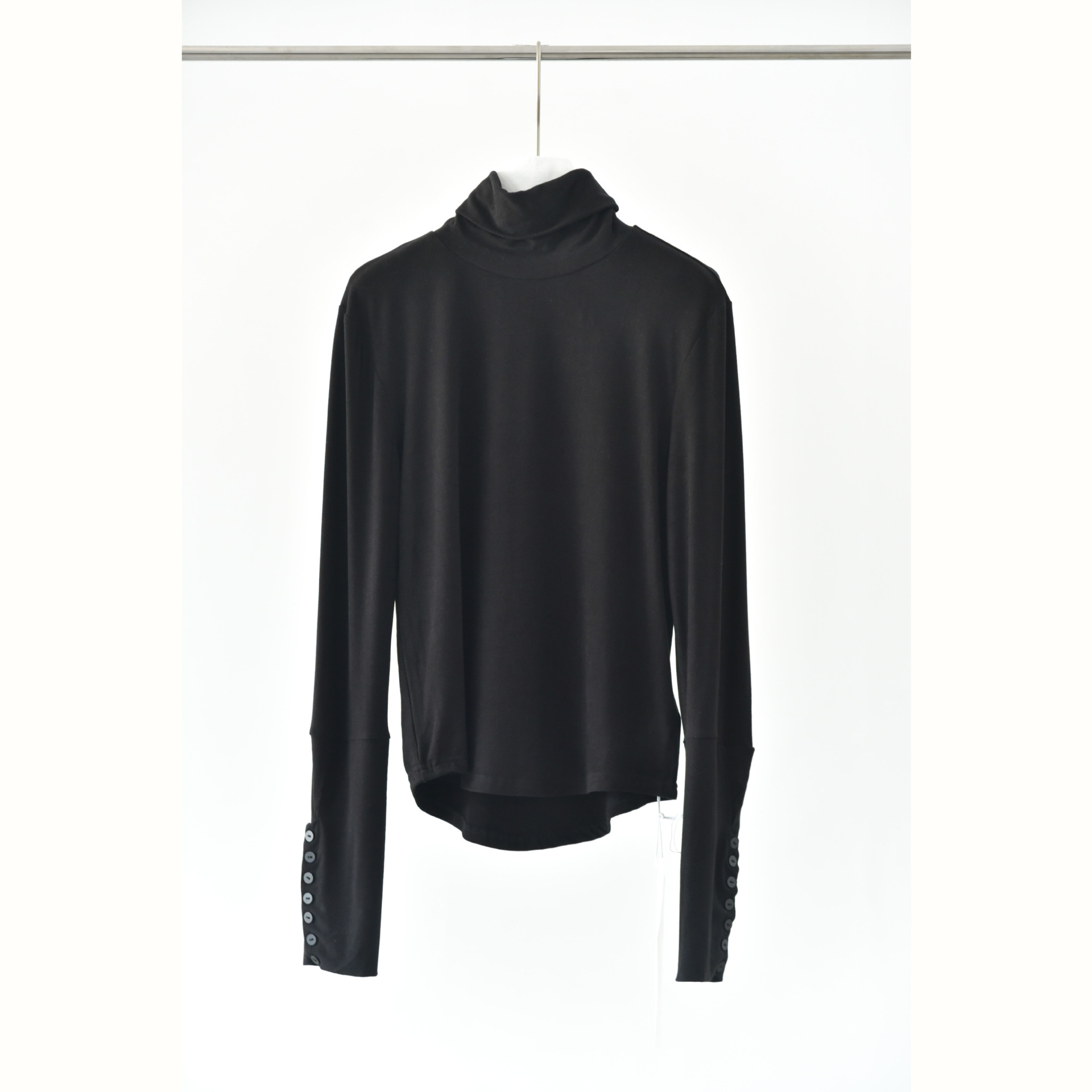 女士秋冬高領磨毛袖口多扣打底衫