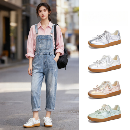 女士方頭平底休閒鞋