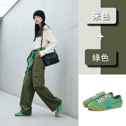 女士春秋平底多色阿甘鞋