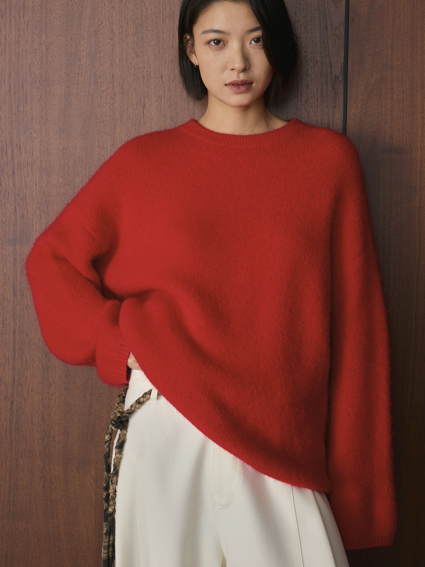 女士冬季純色羊毛針織毛衣