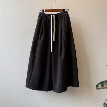 韓系秋冬鬆緊腰九分闊腿氣球褲