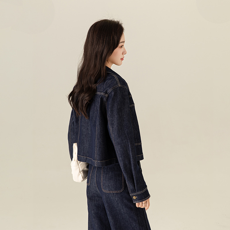 女春秋休閒短款牛仔外套
