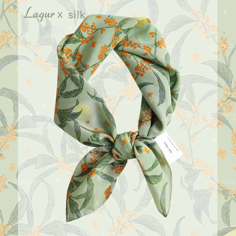 夜桂香100%桑蠶絲絲巾