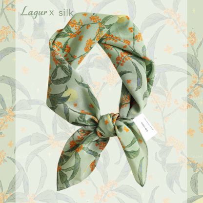 夜桂香100%桑蠶絲絲巾