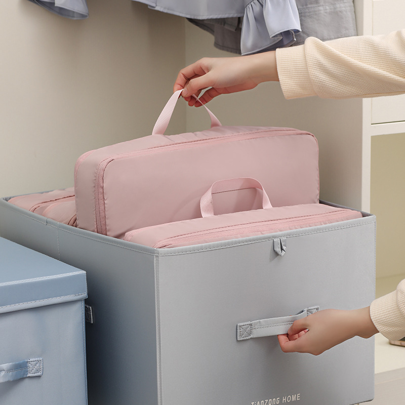 布藝可壓縮羽絨服收納袋