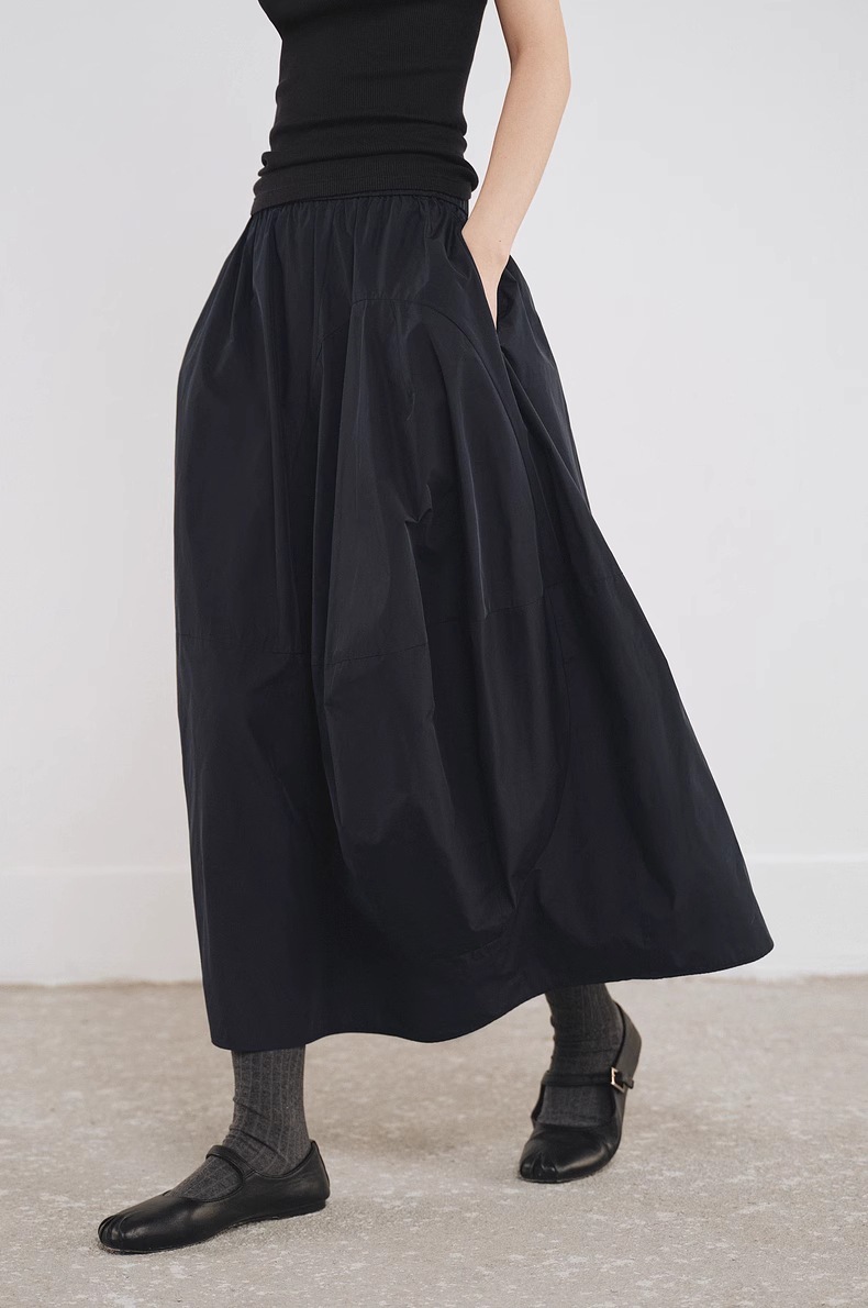 女士春秋空氣感花苞裙