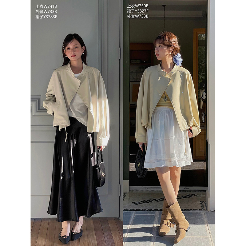 女春秋韓系立領皮衣短外套