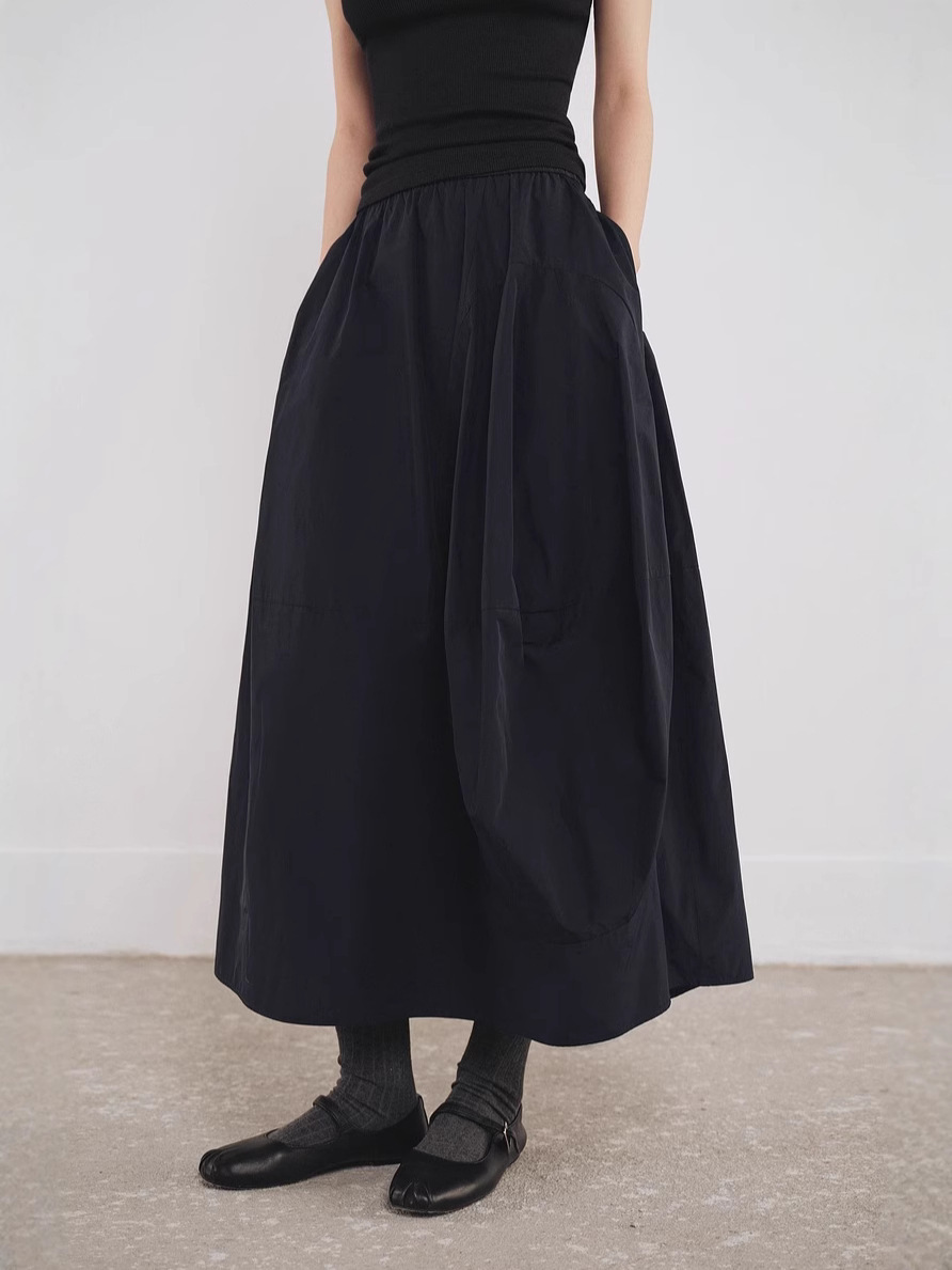 女士春秋空氣感花苞裙