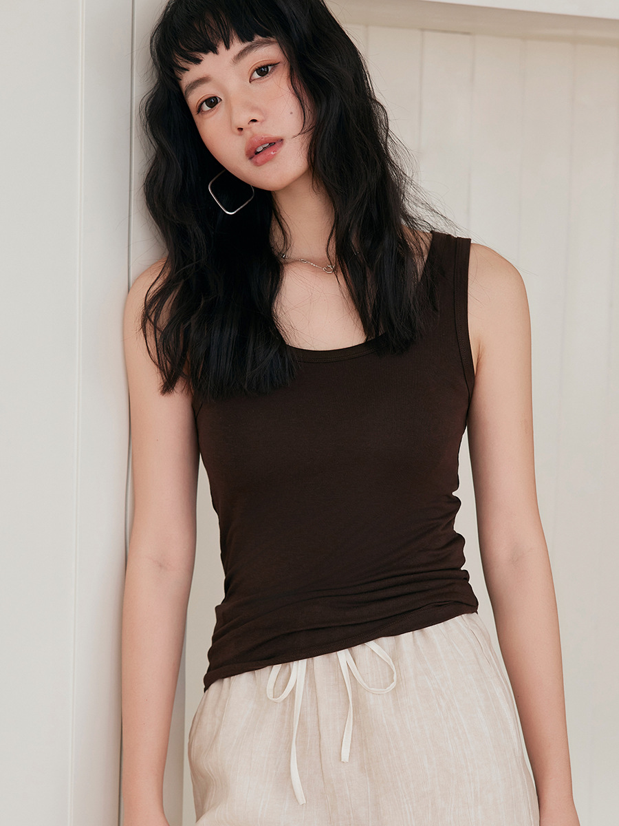 女春夏純色萊賽爾天絲背心