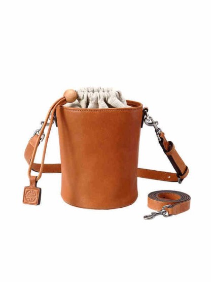 腋下單肩抽繩水桶包