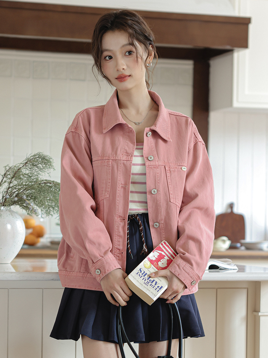 女士春秋韓系工裝牛仔外套