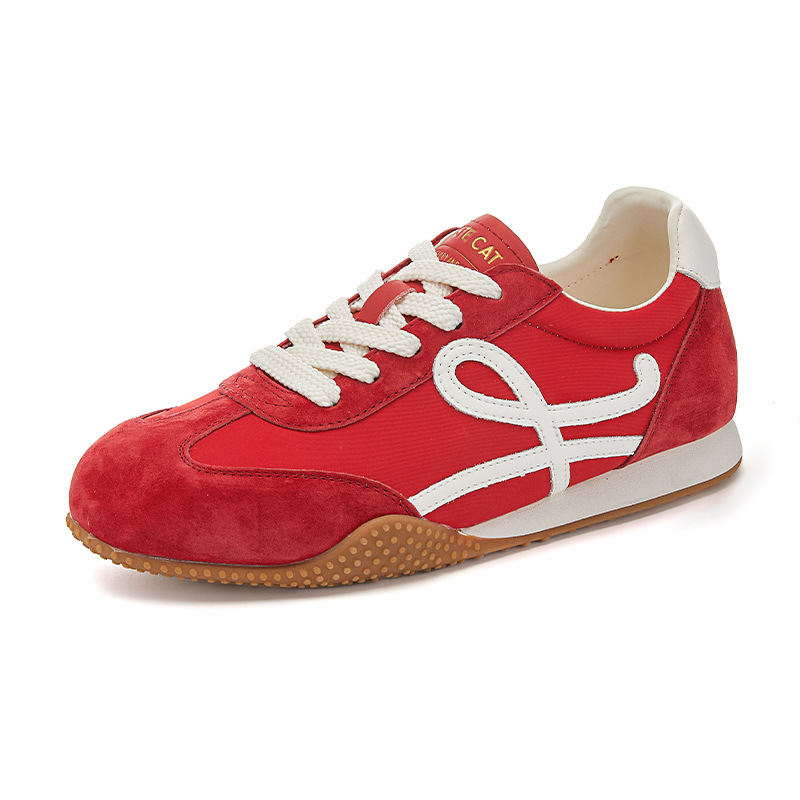 女士春秋真皮厚底阿甘鞋