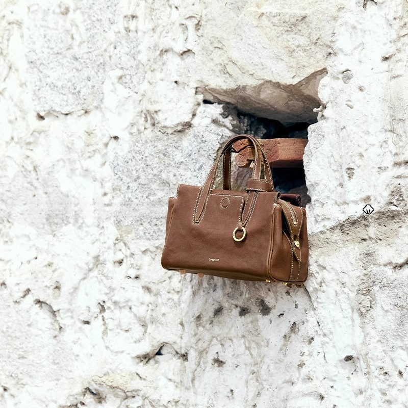 植鞣手提斜挎波士頓手提包