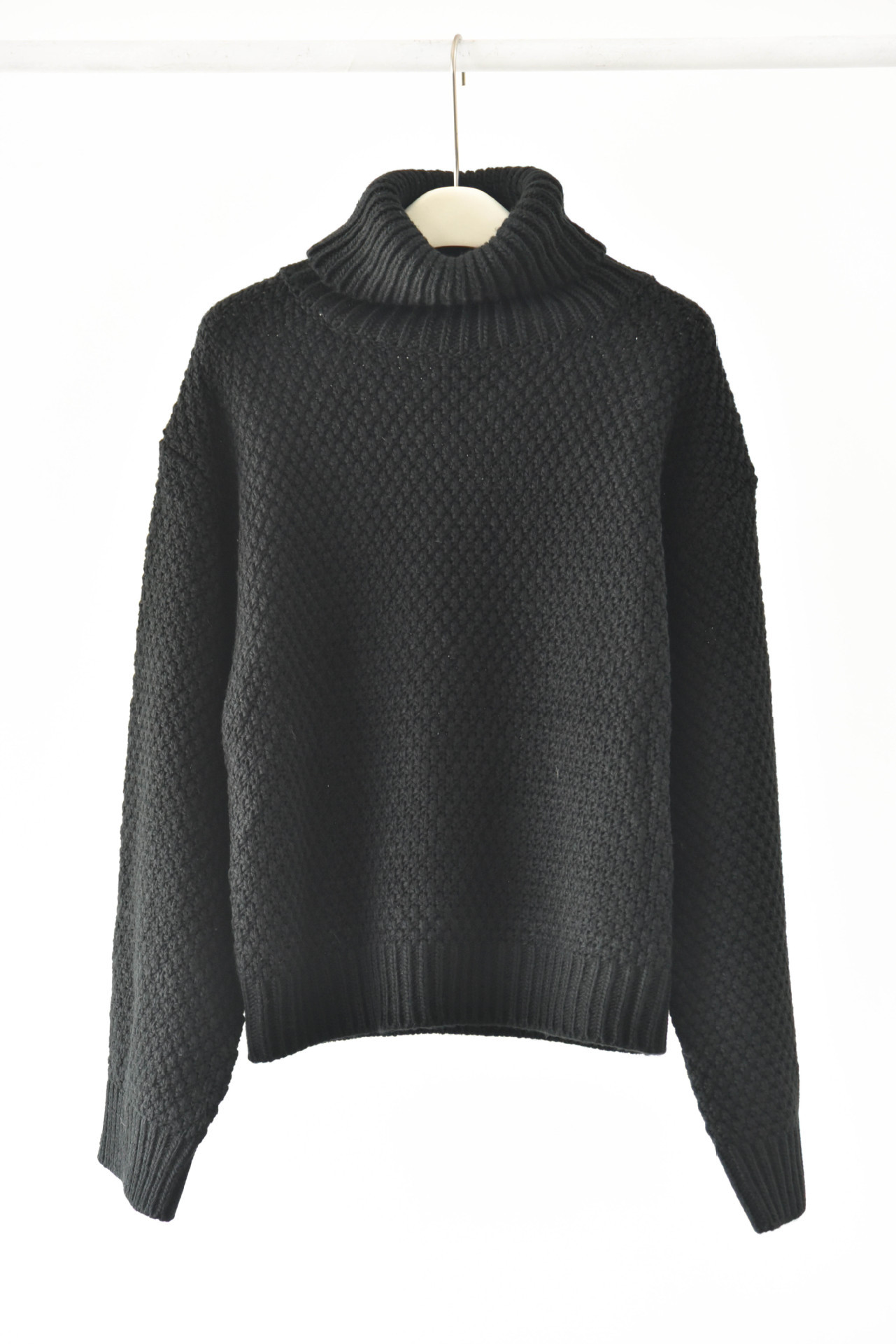 女士秋冬高領蜂窩形狀套頭毛衣