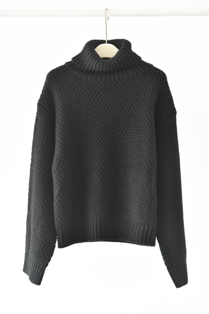 女士秋冬高領蜂窩形狀套頭毛衣