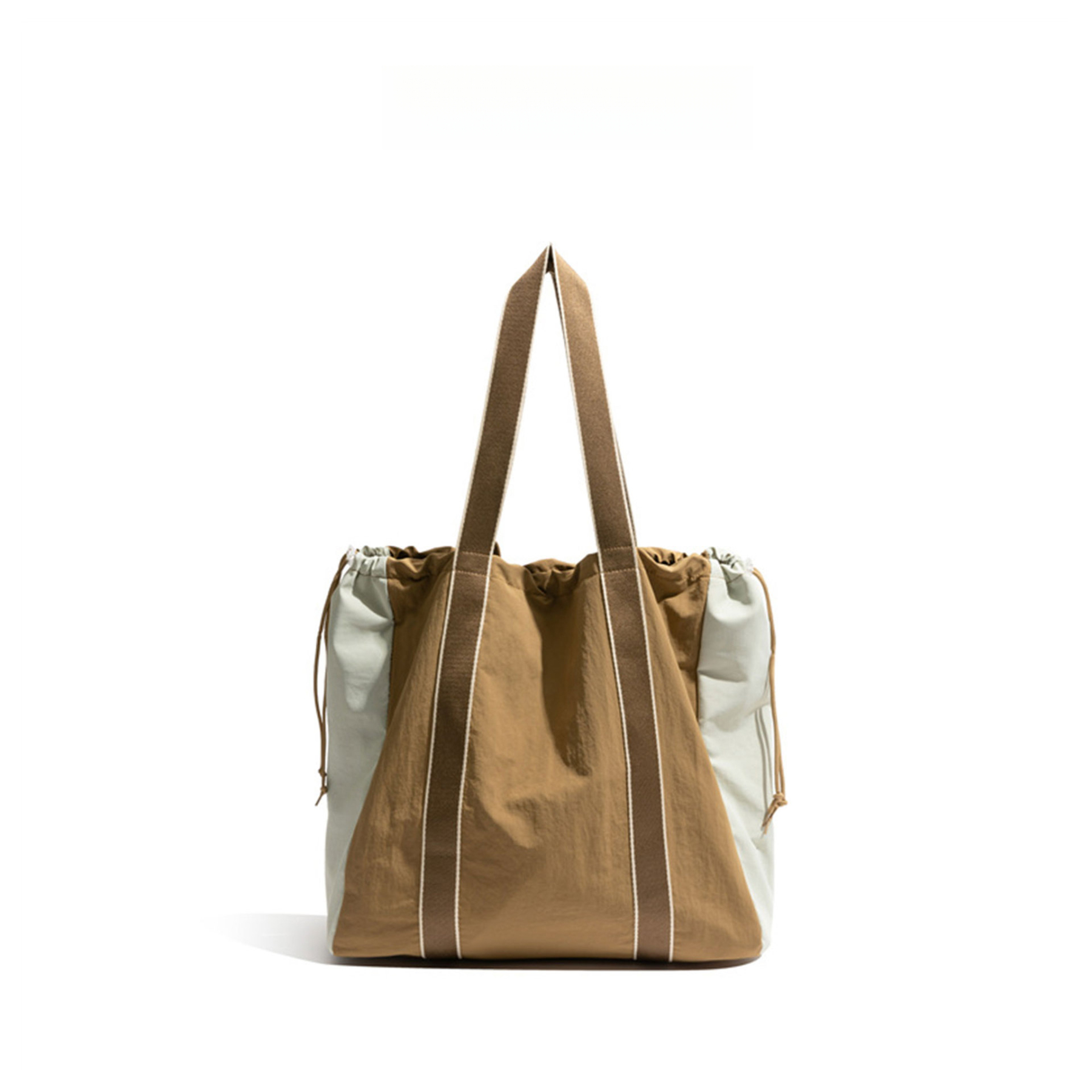 撞色抽繩尼龍可手提雙肩包