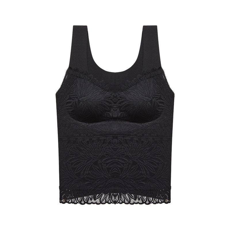 秋冬蕾絲德絨保暖寬肩帶內衣無痕美背