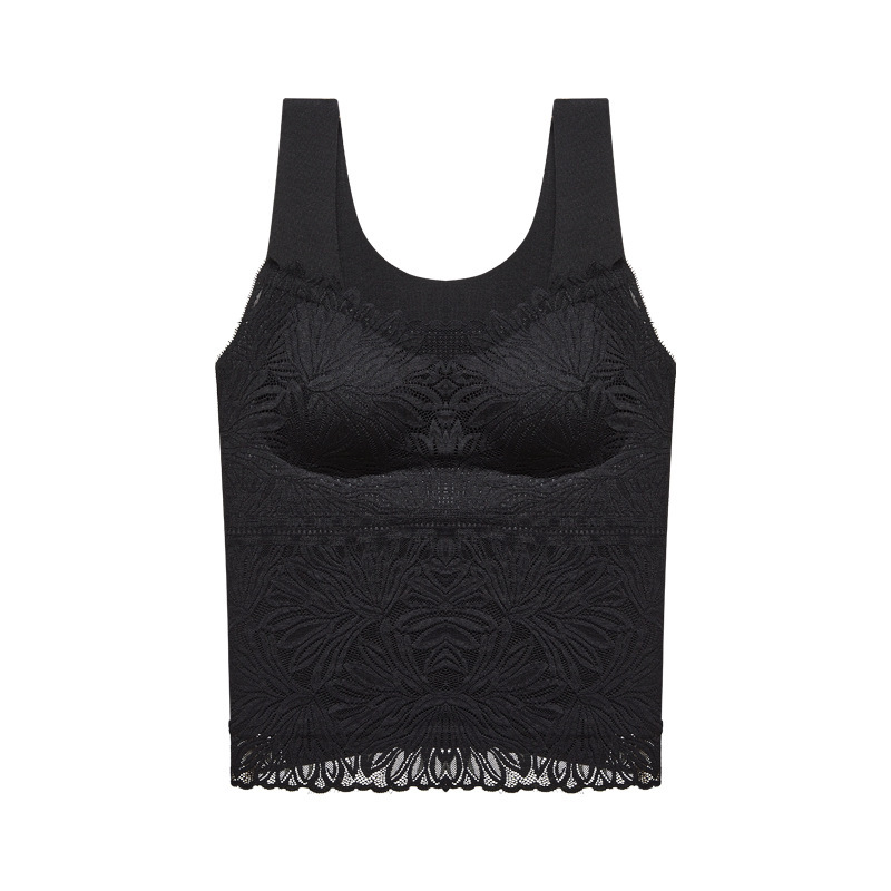 秋冬蕾絲德絨保暖寬肩帶內衣無痕美背