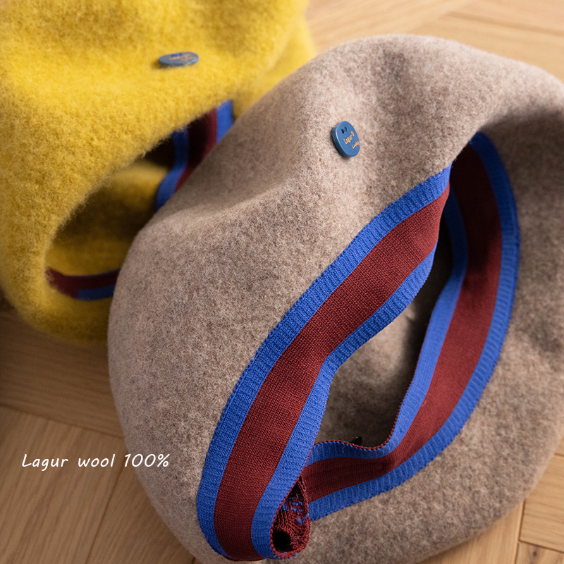 冬季100%羊毛闊版貝雷帽