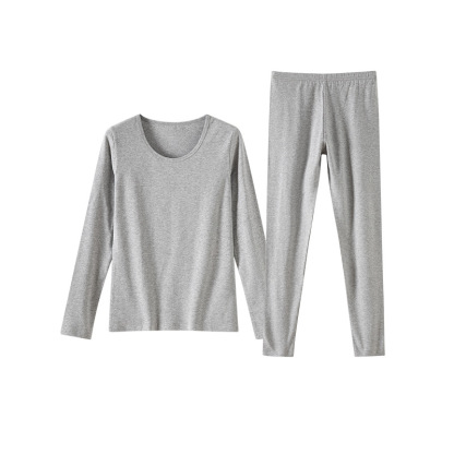 女士春秋純棉純色薄款秋衣秋褲套裝