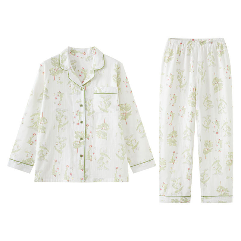 日系睡衣春秋薄款長袖家居服