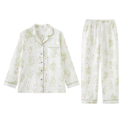 日系睡衣春秋薄款長袖家居服