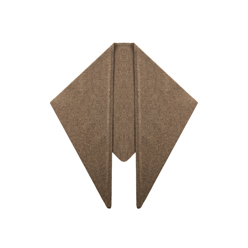 秋冬100%羊毛針織三角圍巾