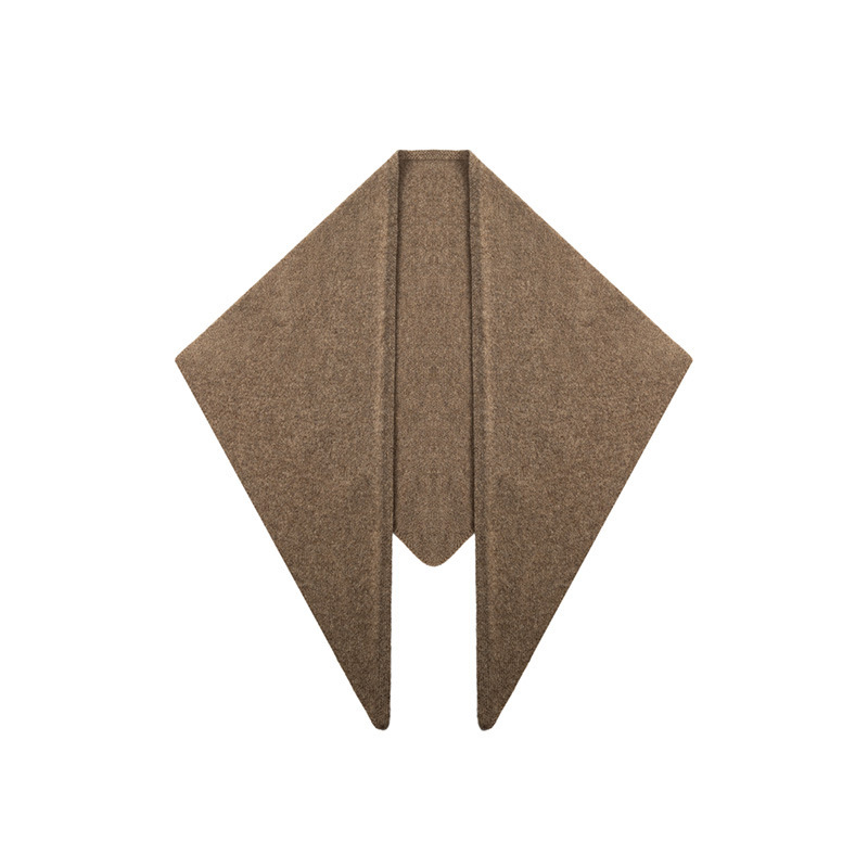 秋冬100%羊毛針織三角圍巾