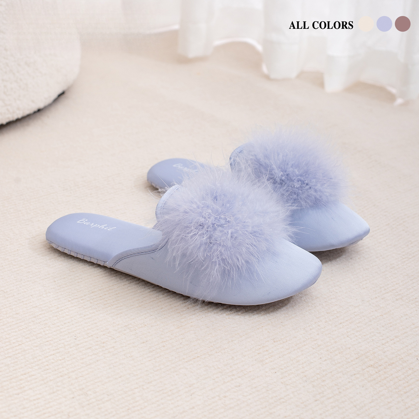 秋冬防滑包頭毛毛靜音棉拖