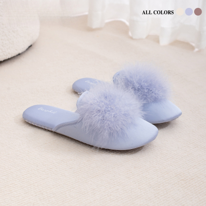 秋冬防滑包頭毛毛靜音棉拖