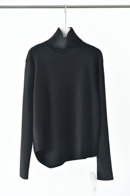 女士冬季開叉不規則高領毛衣