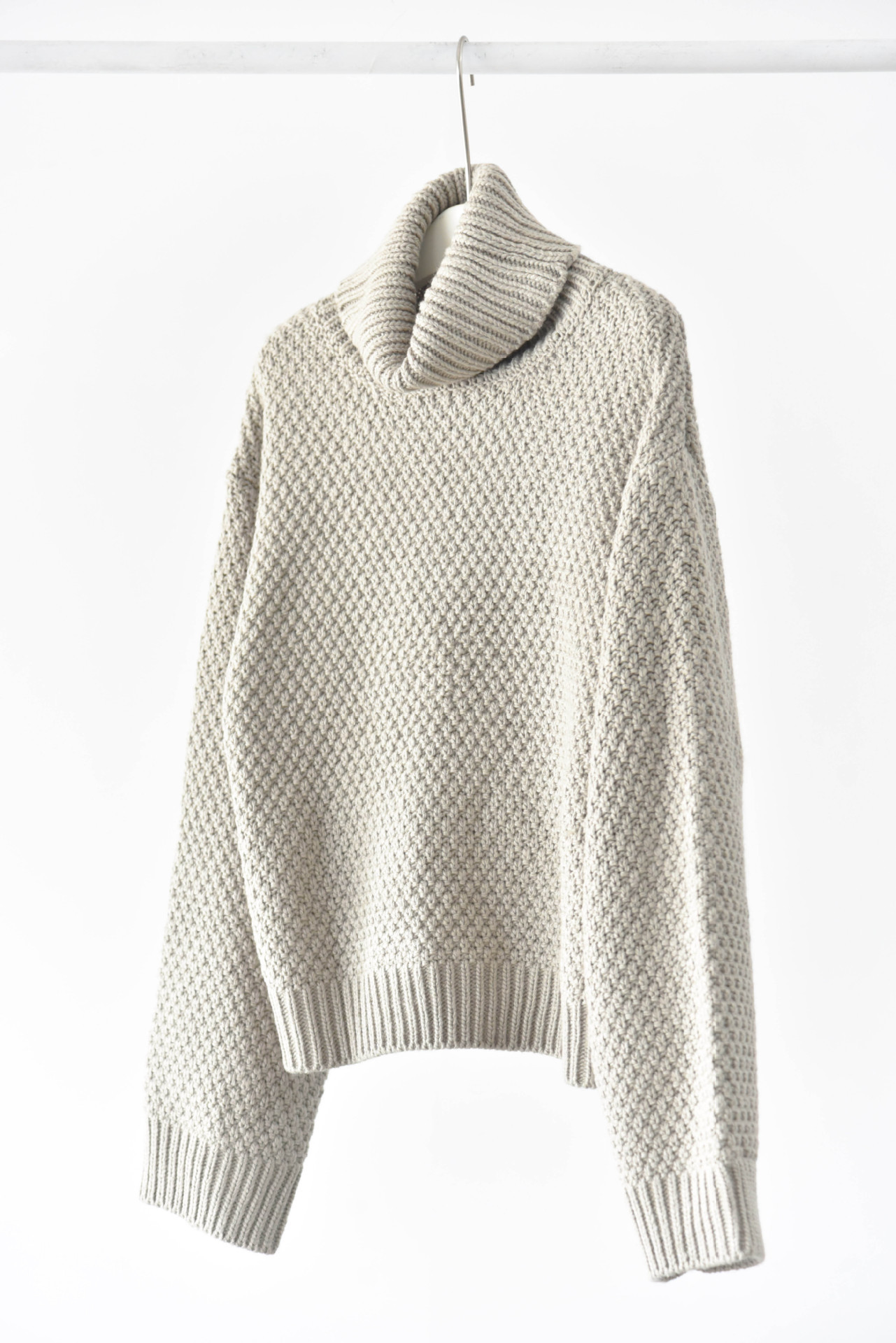 女士秋冬高領蜂窩形狀套頭毛衣