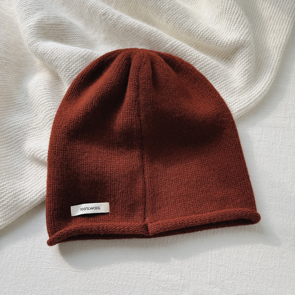 秋冬100%純羊毛帽子圍巾2件套