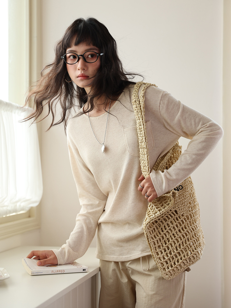 女春夏天絲亞麻長袖罩衫