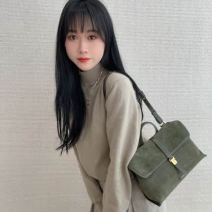 復古美拉德麂皮絨单肩斜挎包