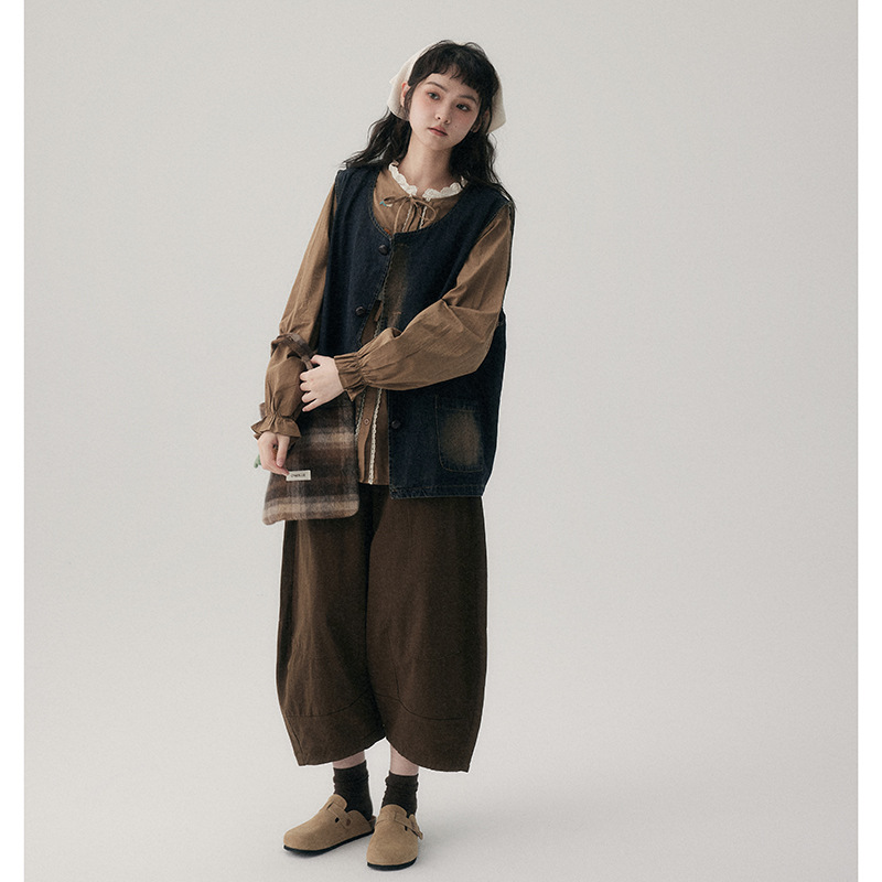 女士秋冬高腰九分哈倫褲