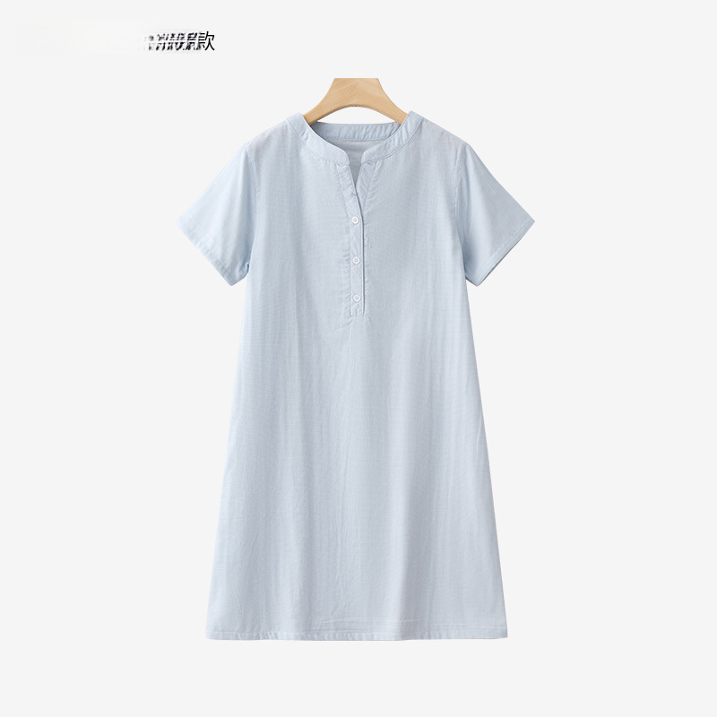 女款日系夏日短袖睡裙