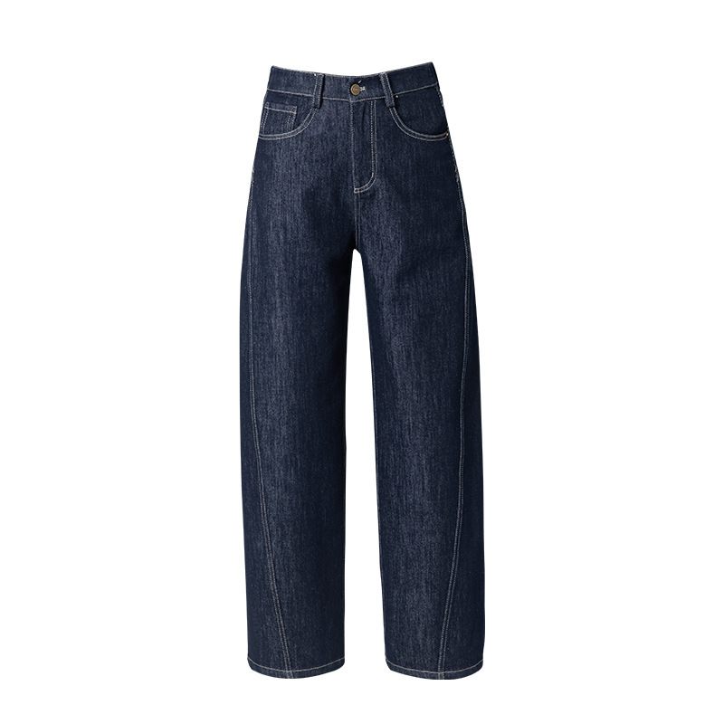 女士春秋垂感彎刀廓形牛仔褲