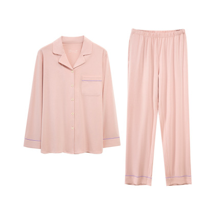 情侶春秋優可絲開衫長袖長褲居家服