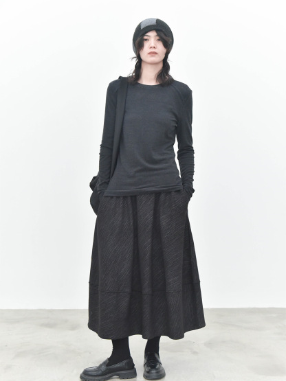 女士春秋軟糯幾件圓領拼縫插肩打底衫