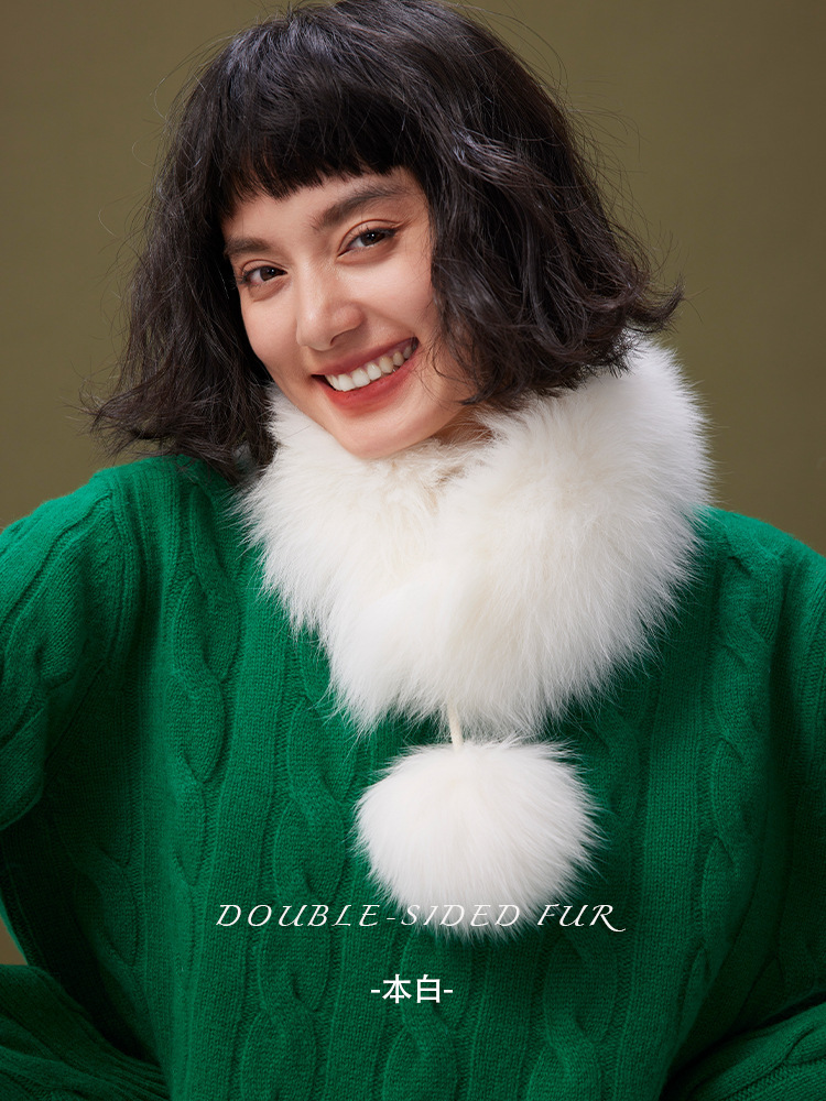 雙面皮草磁吸毛領圍脖