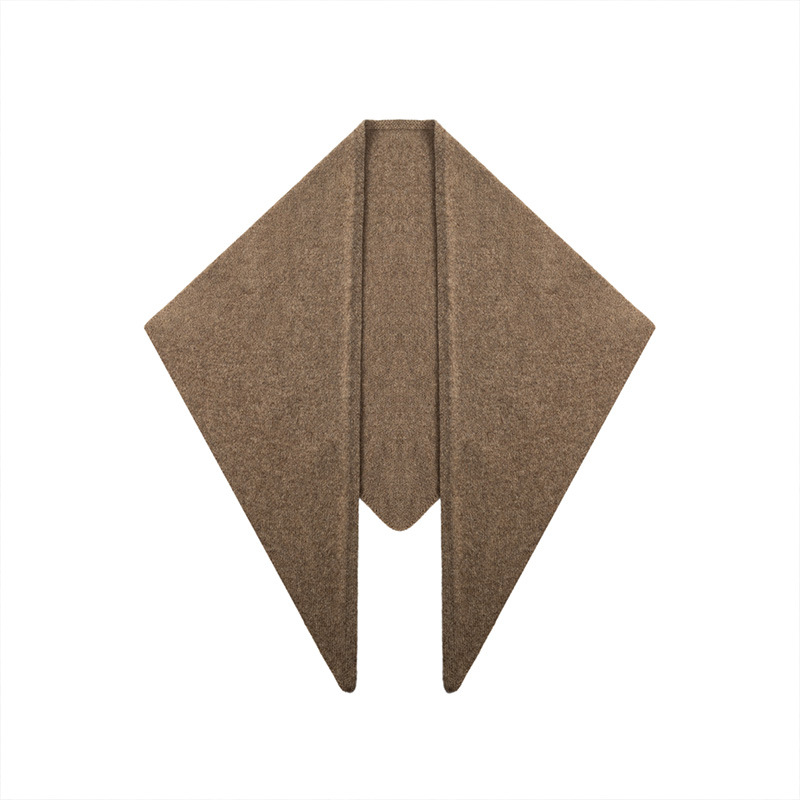 秋冬100%羊毛針織三角圍巾