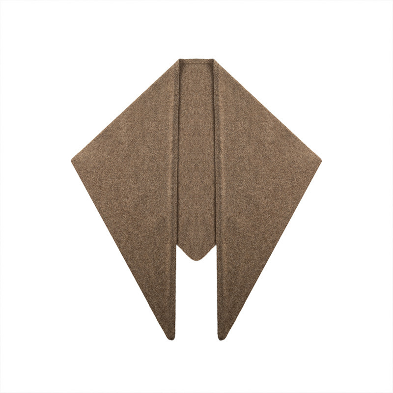 秋冬100%羊毛針織三角圍巾