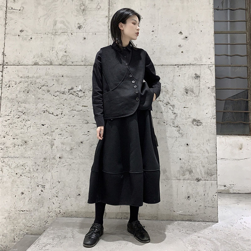 女士春秋加厚休閒花苞裙