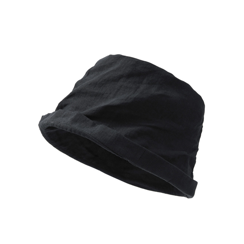 亞麻透氣卷邊短檐漁夫帽