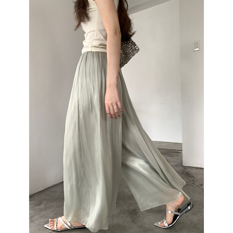 女夏高腰闊腿紗桾褲