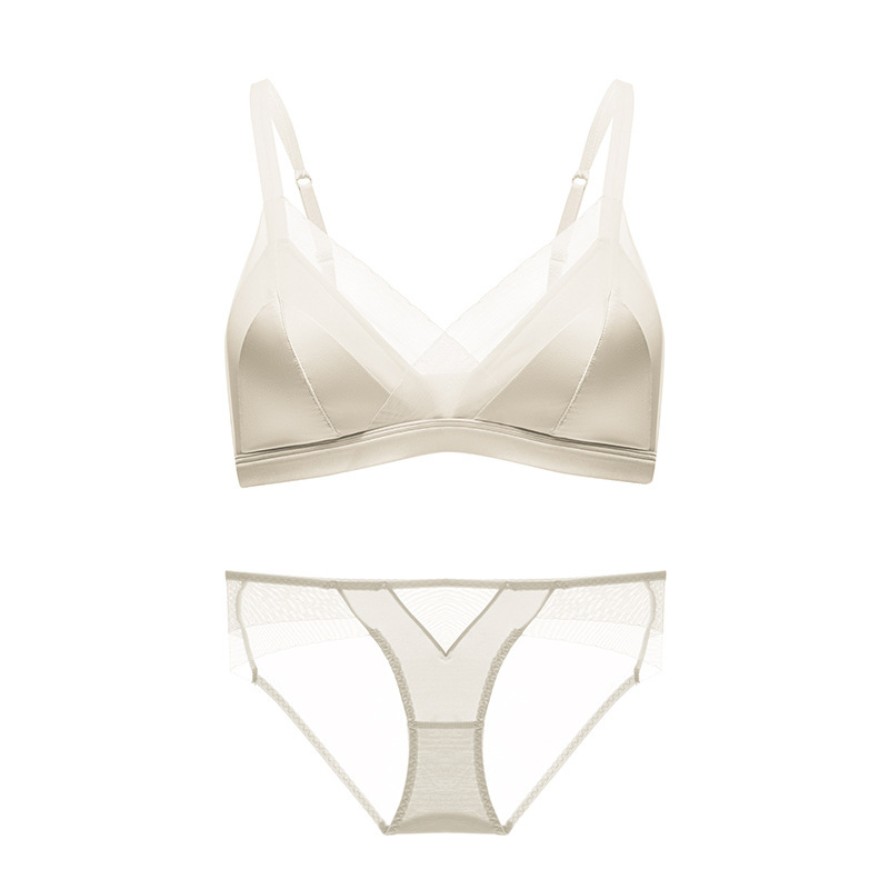 緞面法式三角杯蕾絲內衣