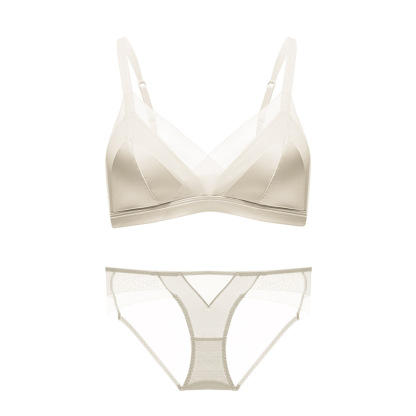 緞面法式三角杯蕾絲內衣
